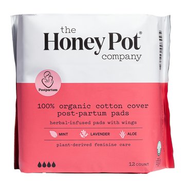 The Honey Pot Company Postpartum Herbal Pads, 12 count