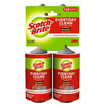 Scotch Brite 70 Sheet Lint Roller, 2-pack